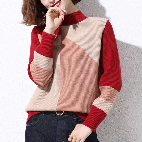 women's sweaters sweaterscontrast stitching sweater loose fitting, autumn and winter thickened knitted half high collar color matching, White;black
women's sweaters sweaterscontrast stitching sweater loose fitting, autumn and winter thickened knitted half high collar color matching, White;black