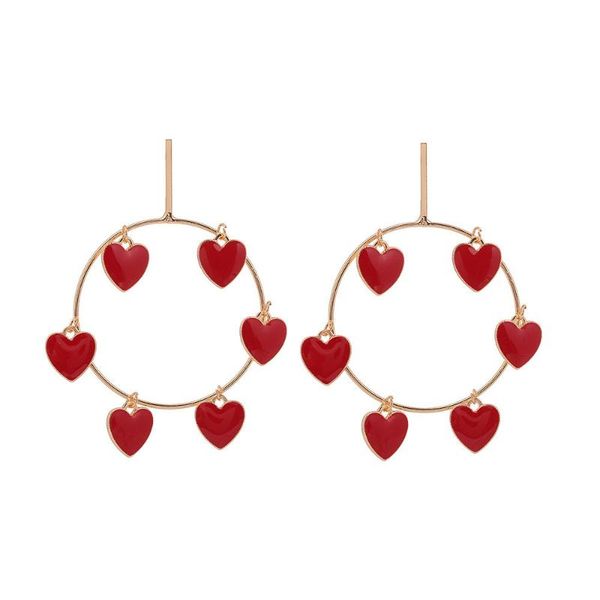 exaggerated retro alloy red heart pandant big hoop earrings for women statement jewelry hollow loop dangle round circle & huggie, Golden;silver
exaggerated retro alloy red heart pandant big hoop earrings for women statement jewelry hollow loop dangle round circle & huggie, Golden;silver