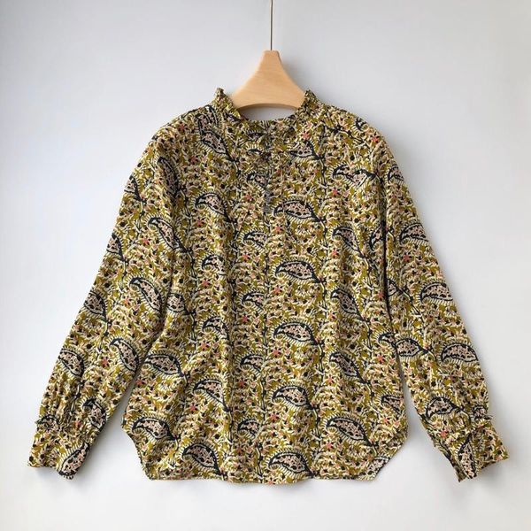 vintage print 100% silk women's floral blouse lady lace-up collar long sleeve soft shirt and with buttons 2021 blouses & shirts, White
vintage print 100% silk women's floral blouse lady lace-up collar long sleeve soft shirt and with buttons 2021 blouses & shirts, White