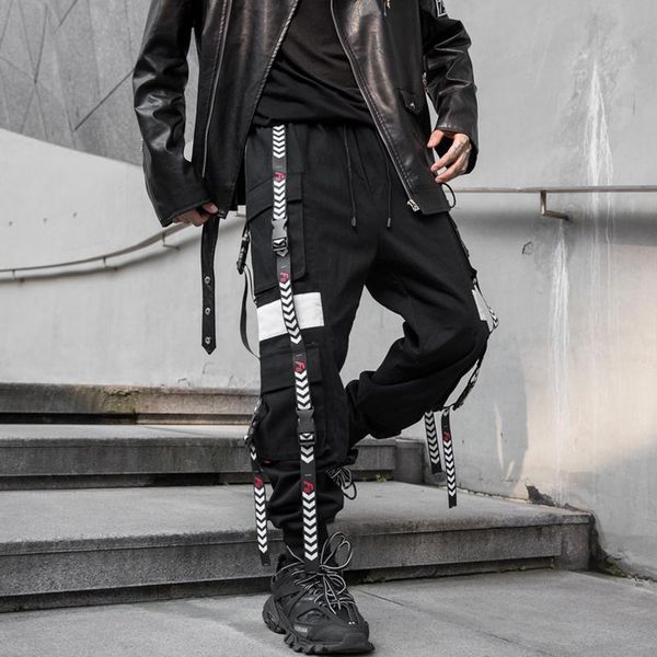 men's pants street casual darkly style pockets ribbons hip hop cargo sweatpants joggers trousers fashion full length pencil, Black
men's pants street casual darkly style pockets ribbons hip hop cargo sweatpants joggers trousers fashion full length pencil, Black