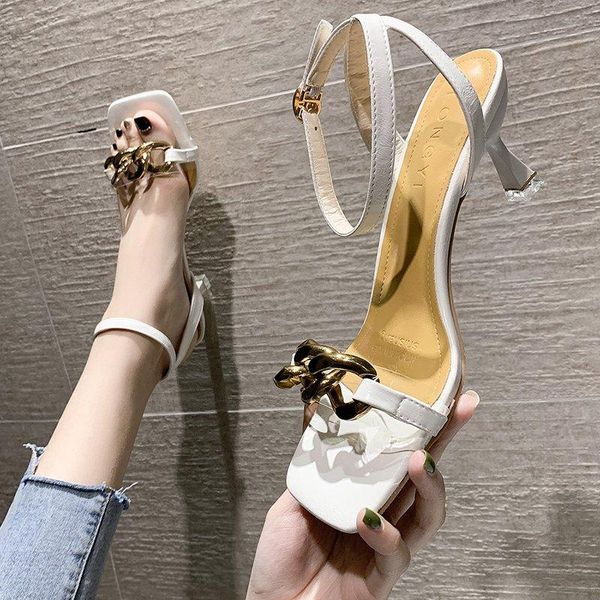 sandals metal chain rome high heels women's peep toe hollow instep strap gladiator women shoes zapatos para mujer, Black
sandals metal chain rome high heels women's peep toe hollow instep strap gladiator women shoes zapatos para mujer, Black