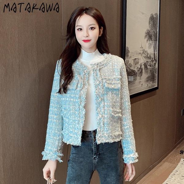 women's jackets matakawa autumn korean long sleeve round neck short woman jacket solid plaid fashion high street elegant straight coat, Black;brown
women's jackets matakawa autumn korean long sleeve round neck short woman jacket solid plaid fashion high street elegant straight coat, Black;brown