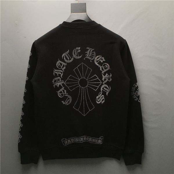 2021 autumn winter tide brand new flash drill cross pattern sweater men's and women's loose cotton long sl, Black
2021 autumn winter tide brand new flash drill cross pattern sweater men's and women's loose cotton long sl, Black