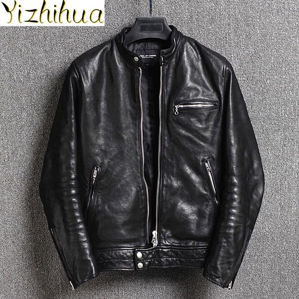 men's leather & faux azazel 2021 jacket 200% sheepskin coat genuine motorcycle slim fit spring autumn real kj, Black
men's leather & faux azazel 2021 jacket 200% sheepskin coat genuine motorcycle slim fit spring autumn real kj, Black