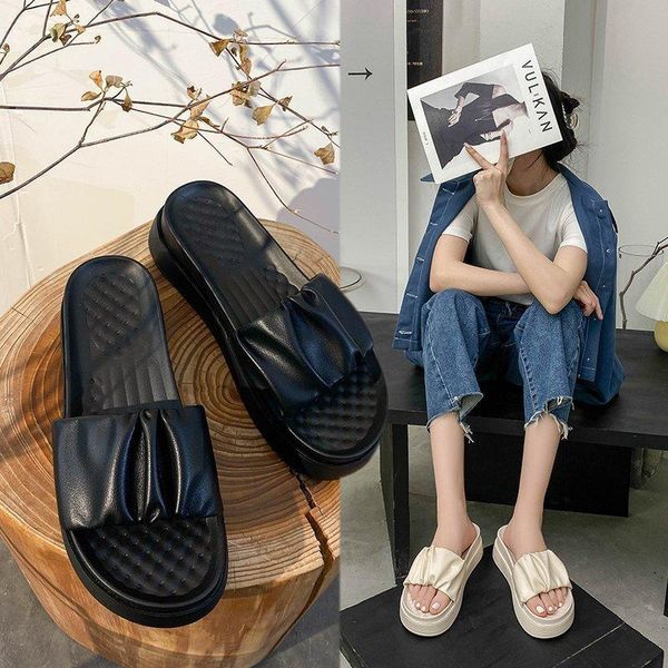 slippers women's pleated summer 2021 fashionable thick-soled non-slip korean style slip-on flat shoes a622, Black
slippers women's pleated summer 2021 fashionable thick-soled non-slip korean style slip-on flat shoes a622, Black