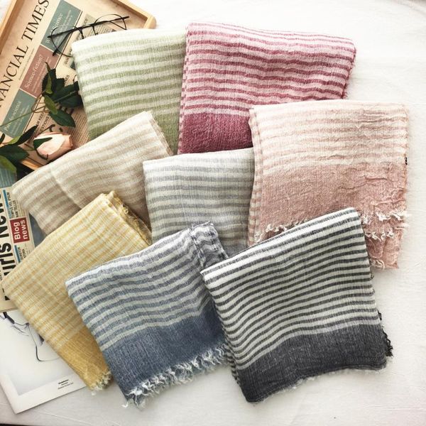 scarves trendy brand striped women scarf grey solid japanese style cotton and linen long shawl men, Blue;gray
scarves trendy brand striped women scarf grey solid japanese style cotton and linen long shawl men, Blue;gray
