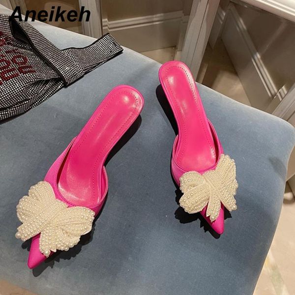 aneikeh women shoes spring/autumn pointed toe thin heels patchwork classics butterfly-knot sandalias mujer femmes chaussures slippers, Black
aneikeh women shoes spring/autumn pointed toe thin heels patchwork classics butterfly-knot sandalias mujer femmes chaussures slippers, Black