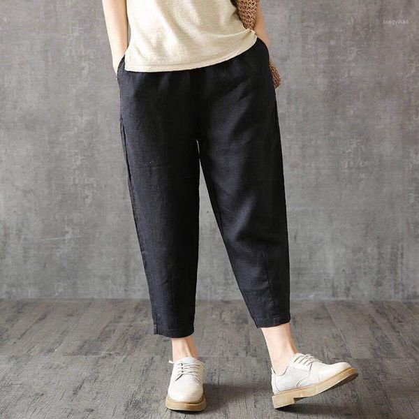 women's linen pants harem female summer cotton trousers women plus size elastic loose home wear capris men's, Black
women's linen pants harem female summer cotton trousers women plus size elastic loose home wear capris men's, Black