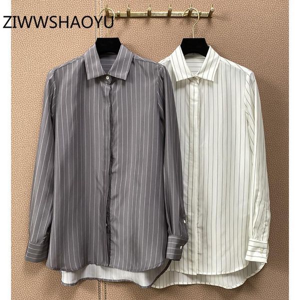 women's blouses & shirts ziwwshaoyu fashion women autumn high-end silk blouse shirt long sleeve striped print office lady wnwr, White
women's blouses & shirts ziwwshaoyu fashion women autumn high-end silk blouse shirt long sleeve striped print office lady wnwr, White