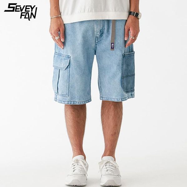 men's shorts blue cargo denim men button retro side pockets fashion straight jeans short man hip hop harajuku, White;black
men's shorts blue cargo denim men button retro side pockets fashion straight jeans short man hip hop harajuku, White;black