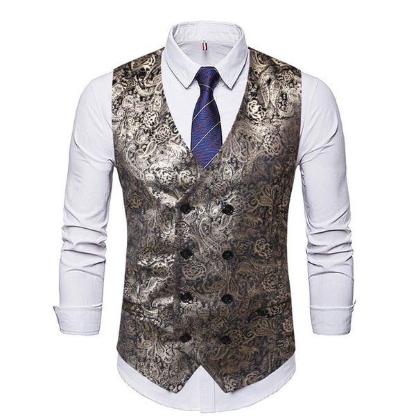 men's vests double breasted mens suit vest gold silver men fashion casual flower business waistcoat man 3xl, Black;white
men's vests double breasted mens suit vest gold silver men fashion casual flower business waistcoat man 3xl, Black;white