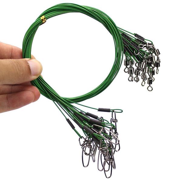 10pcs 50cm fishing leashs leader wire line test 150lbs/68kg pesca anti-bite with swivel snap carp gear braid
10pcs 50cm fishing leashs leader wire line test 150lbs/68kg pesca anti-bite with swivel snap carp gear braid