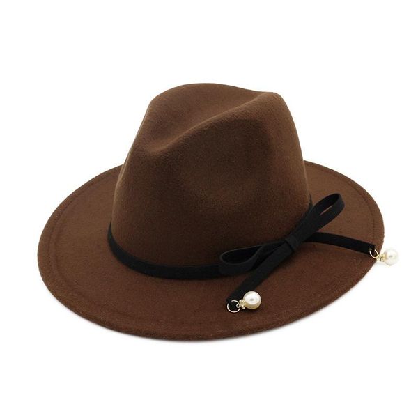 wide brim hats women felt woolen jazz trilby fedora hat with pearl bowknot decorated fashion ladies formal panama gambler cap, Blue;gray
wide brim hats women felt woolen jazz trilby fedora hat with pearl bowknot decorated fashion ladies formal panama gambler cap, Blue;gray