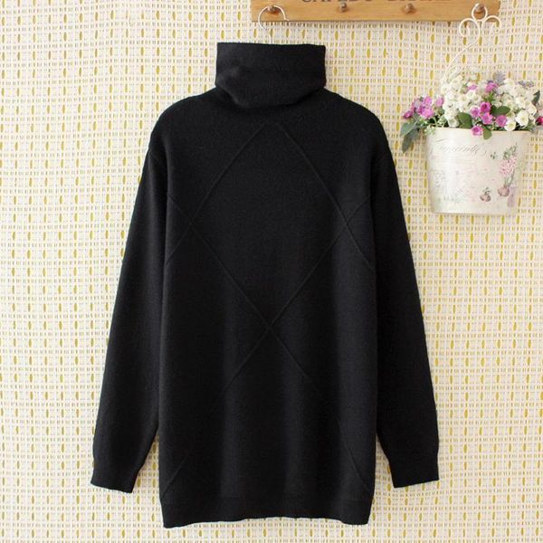 women's sweaters plus size solid black wool women turtleneck 2021 autumn winter casual ladies wine khaki knitted pull female, White;black
women's sweaters plus size solid black wool women turtleneck 2021 autumn winter casual ladies wine khaki knitted pull female, White;black