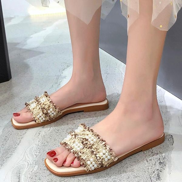 slippers 2021 women summer luxurious pearl bead slipper ladies open toe handwork flat gladiator fashion casual shoes#0329, Black
slippers 2021 women summer luxurious pearl bead slipper ladies open toe handwork flat gladiator fashion casual shoes#0329, Black