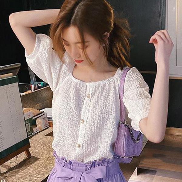 women white blouses puff sleeves short sleeve solid square collar ladies button shirts streetwear wslim clothing dropship women's &
women white blouses puff sleeves short sleeve solid square collar ladies button shirts streetwear wslim clothing dropship women's &
