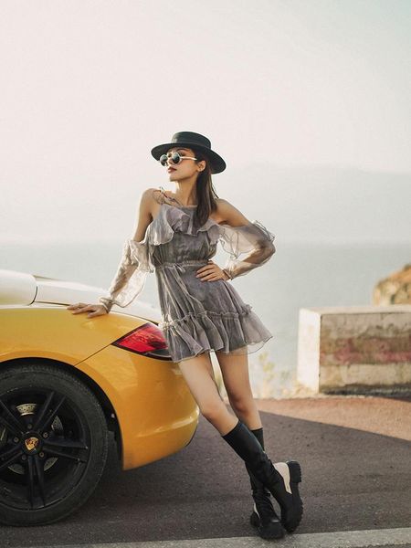 casual dresses irinams058 spring summer 2021 original design arrivals short ruffled chiffon dress women, Black;gray
casual dresses irinams058 spring summer 2021 original design arrivals short ruffled chiffon dress women, Black;gray