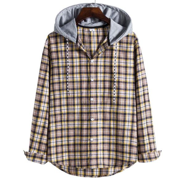 men's casual shirts autumn plaid print shirt long sleeve single breasted harajuku hooded loose fashion korean clothing d924#, White;black
men's casual shirts autumn plaid print shirt long sleeve single breasted harajuku hooded loose fashion korean clothing d924#, White;black