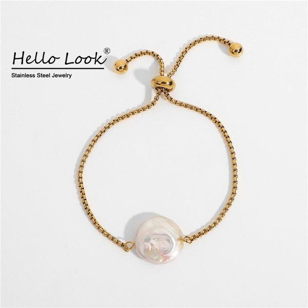 link, chain hellolook women adjustable bracelet baroque freshwater pearl waterproof stainless steel beads fashion jewelry, Black
link, chain hellolook women adjustable bracelet baroque freshwater pearl waterproof stainless steel beads fashion jewelry, Black