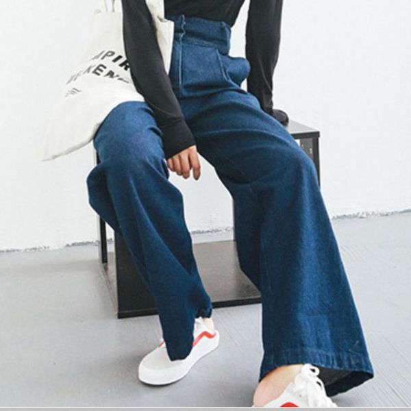 women's jeans women autumn loose wide leg washed denim pants female trousers vintage ladies high waidt, Blue
women's jeans women autumn loose wide leg washed denim pants female trousers vintage ladies high waidt, Blue