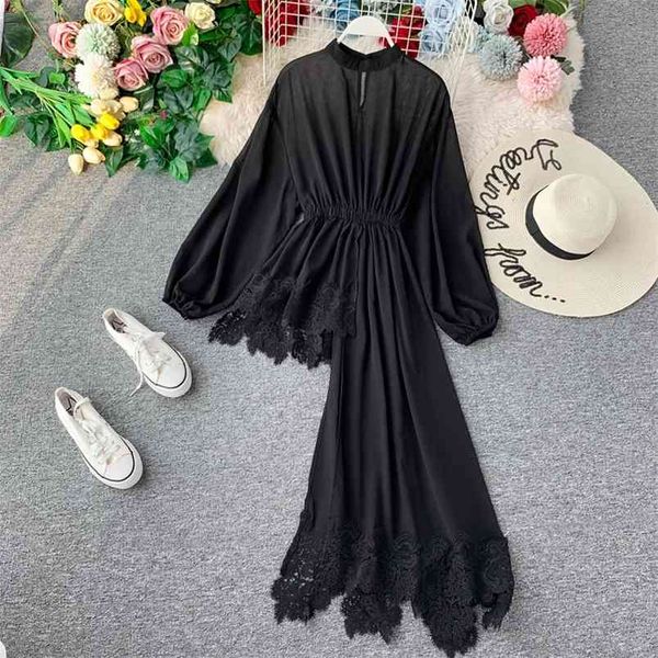 women's long shirt o-neck irregular lace scheming full chiffon female design sense niche lantern sleeve ml846 210506, White
women's long shirt o-neck irregular lace scheming full chiffon female design sense niche lantern sleeve ml846 210506, White