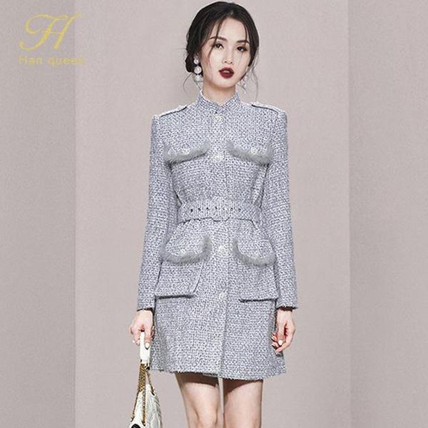 women's wool & blends h han queen winter warm fashion simple tweed coat single breasted belt pocket casual woman elegant windbreaker lo, Black
women's wool & blends h han queen winter warm fashion simple tweed coat single breasted belt pocket casual woman elegant windbreaker lo, Black