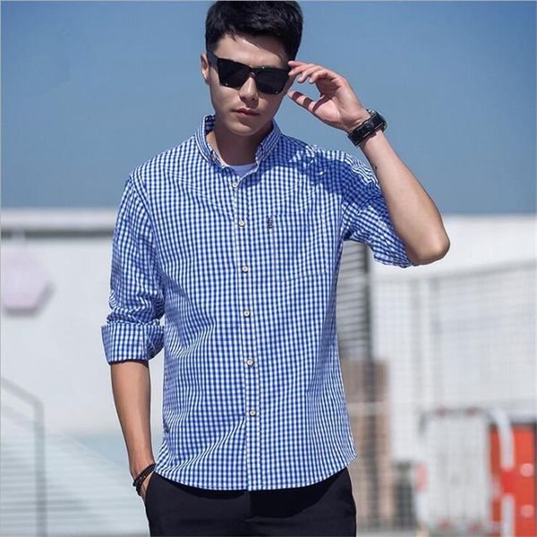 men's casual shirts 2021 spring autumn breathable ins men shirt cotton long sleeve gray plaid camisa masculina plus size, White;black
men's casual shirts 2021 spring autumn breathable ins men shirt cotton long sleeve gray plaid camisa masculina plus size, White;black