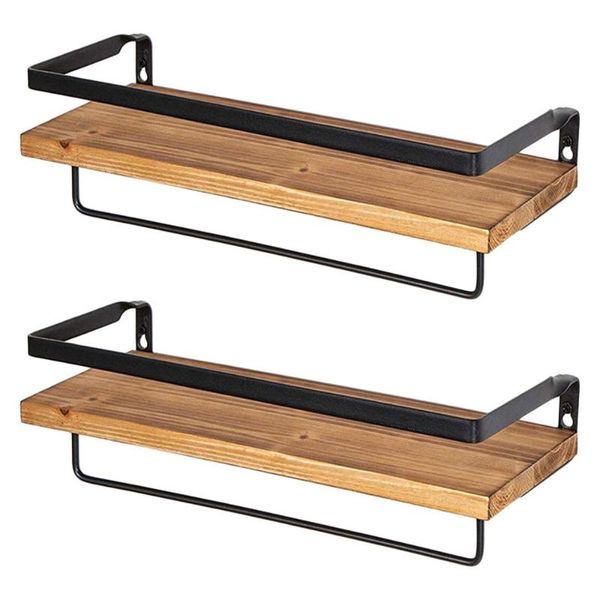 hooks & rails 1 set of wall-mounted storage racks wooden stands towel with
