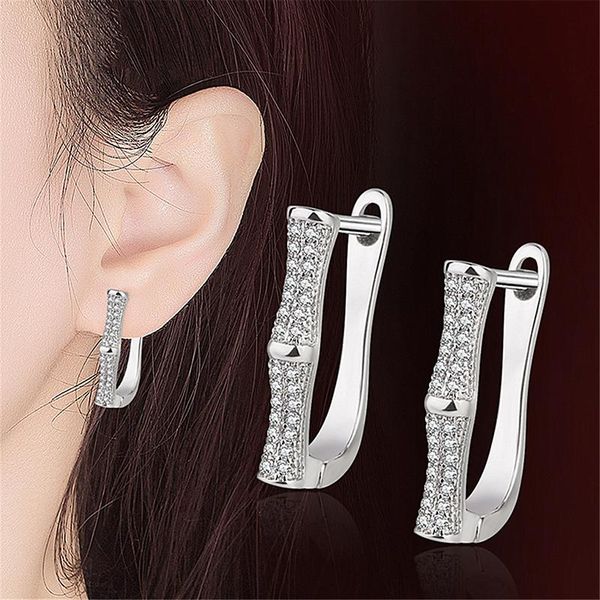 hoop & huggie hkmmh 925 sterling silver korean bamboo zircon earrings female fashion simple sweet temperament jewelry gift refinement, Golden;silver
hoop & huggie hkmmh 925 sterling silver korean bamboo zircon earrings female fashion simple sweet temperament jewelry gift refinement, Golden;silver