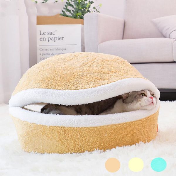 cat beds & furniture warm bed house hamburger disassemblability windproof pet puppy nest shell hiding burger bun for winter 
cat beds & furniture warm bed house hamburger disassemblability windproof pet puppy nest shell hiding burger bun for winter