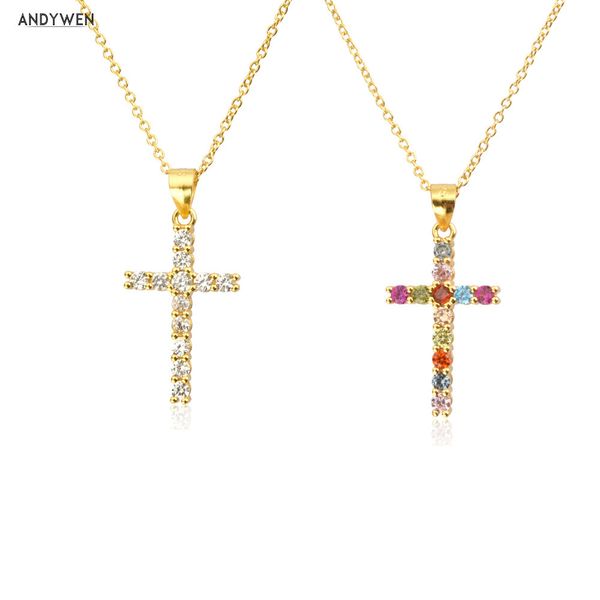andywen 925 sterling silver gold clear zircon cross pendant necklace long chain luxury clip wedding rock punk sunmmer choker, Golden;silver
andywen 925 sterling silver gold clear zircon cross pendant necklace long chain luxury clip wedding rock punk sunmmer choker, Golden;silver
