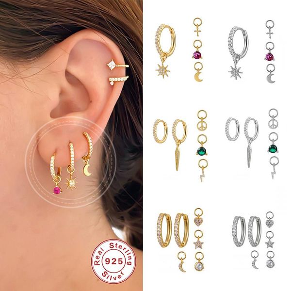 hoop & huggie canner gold+ silver color two earrings+four small pendants moon/star/cross/bead real s925 earrings for women aretes, Golden;silver
hoop & huggie canner gold+ silver color two earrings+four small pendants moon/star/cross/bead real s925 earrings for women aretes, Golden;silver