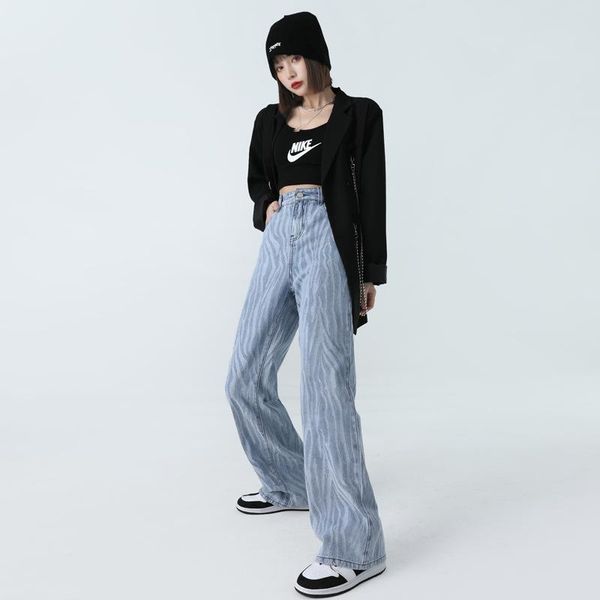 women's jeans women zebra stripe straight cotton blue washed high wasit pants female chic slim casual basic comfort denim trousers
women's jeans women zebra stripe straight cotton blue washed high wasit pants female chic slim casual basic comfort denim trousers