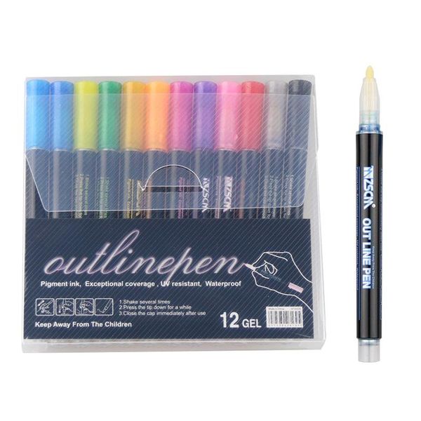 highlighters multicolor fluorescent marker fantasy double line pen 12-color color hand account outline, Black;red
highlighters multicolor fluorescent marker fantasy double line pen 12-color color hand account outline, Black;red