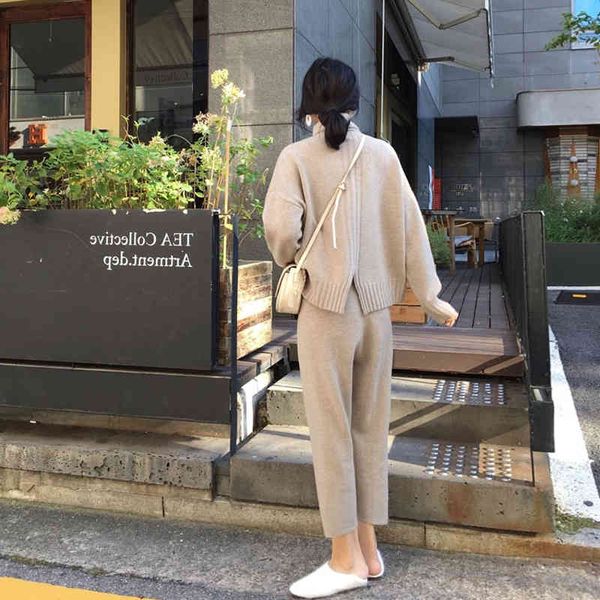 women's two piece pants new autumn winter knitted tracksuit turtleneck sweatshirts fashion women suit clothing 2 set knit pant fem, White
women's two piece pants new autumn winter knitted tracksuit turtleneck sweatshirts fashion women suit clothing 2 set knit pant fem, White