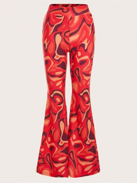graphic print flare leg pants t2hd#, Black;white 
graphic print flare leg pants t2hd#, Black;white