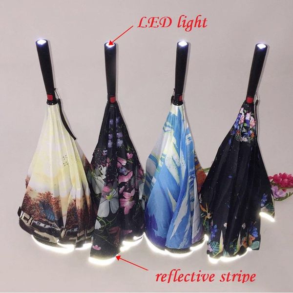 umbrellas reverse umbrella with reflective stripe and led light handle night walk travel safety cars warning creative magic
umbrellas reverse umbrella with reflective stripe and led light handle night walk travel safety cars warning creative magic