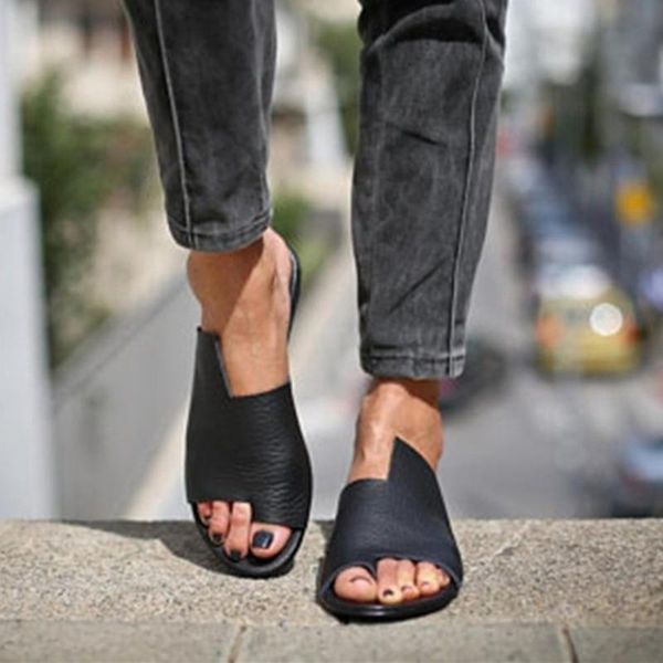 large size flat shoes sandals female 2021 summer leather retro roman women casual open toe slip on beach footwear, Black
large size flat shoes sandals female 2021 summer leather retro roman women casual open toe slip on beach footwear, Black