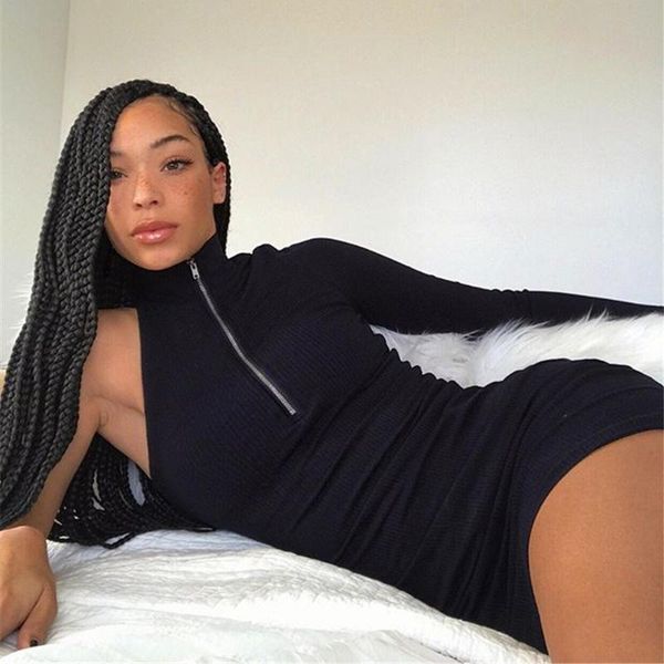 casual dresses kgfigu black knitting rib zippers women one shoulder skinny bodycon slim mini vestidos lady elegant cute outfits, Black;gray
casual dresses kgfigu black knitting rib zippers women one shoulder skinny bodycon slim mini vestidos lady elegant cute outfits, Black;gray
