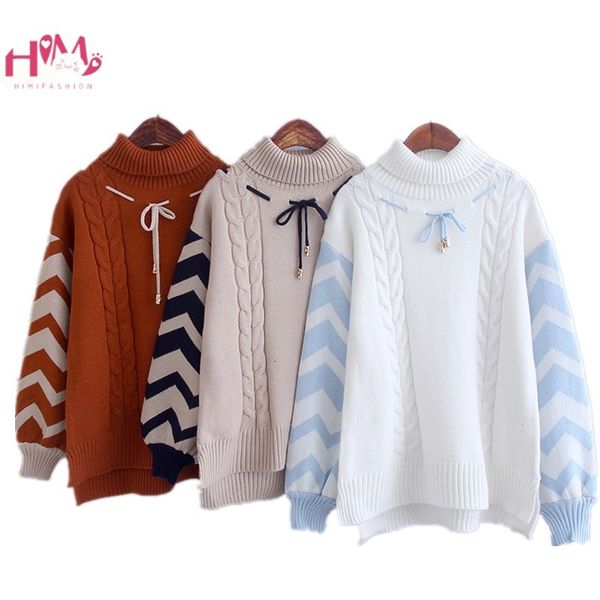 japan women pullover sweater autumn high collar twist warm knitted sweaters winter mori girls femme lace up jumpers clothes, White;black
japan women pullover sweater autumn high collar twist warm knitted sweaters winter mori girls femme lace up jumpers clothes, White;black