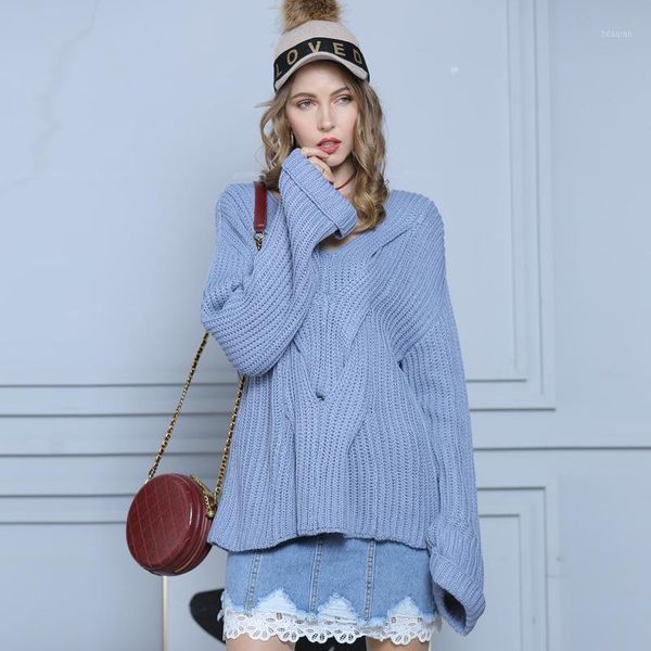 women's sweaters ladies oversized knitting sweater autumn winter long sleeve v-neck loose cross twisted crocheting shirts, White;black
women's sweaters ladies oversized knitting sweater autumn winter long sleeve v-neck loose cross twisted crocheting shirts, White;black