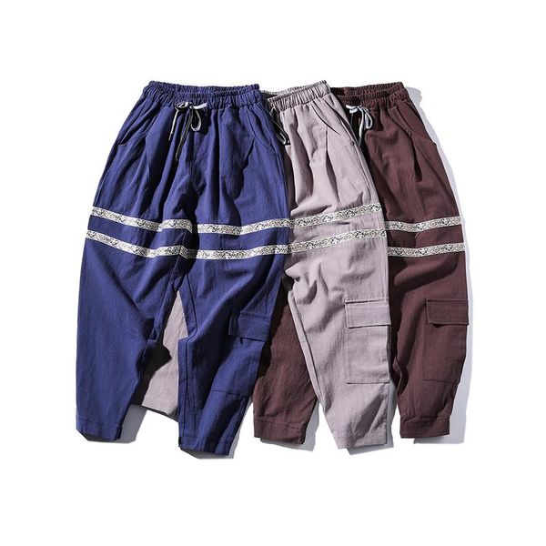 men's pants summer shorts five-point tide linen loose sports beach streetwear pleated men, Black
men's pants summer shorts five-point tide linen loose sports beach streetwear pleated men, Black