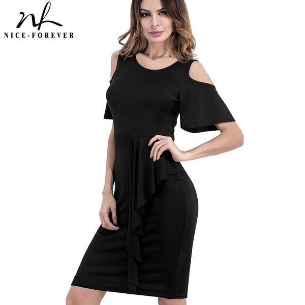 nice-forever summer women fashion cold shoulder peplum dresses casual slim fitted dress b396 210419, White
nice-forever summer women fashion cold shoulder peplum dresses casual slim fitted dress b396 210419, White
