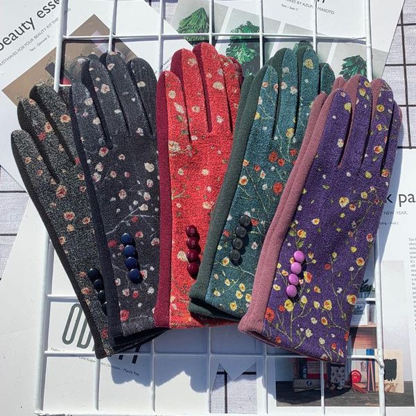 five fingers gloves fashion women winter printed flower fleece full finger touch screen drive outdoor windproof plus velvet thick, Blue;gray
five fingers gloves fashion women winter printed flower fleece full finger touch screen drive outdoor windproof plus velvet thick, Blue;gray