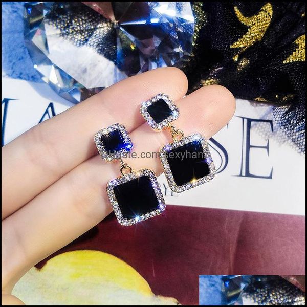 dangle & chandelier earrings jewelry fashion womens black square rhinstone pendant stud s773 drop delivery 2021 2e8, Silver
dangle & chandelier earrings jewelry fashion womens black square rhinstone pendant stud s773 drop delivery 2021 2e8, Silver