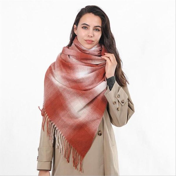 scarves winter scarf women cashmere warm pashmina gradient plaid foulard female wraps thick soft bufanda big tassels shawls, Blue;gray
scarves winter scarf women cashmere warm pashmina gradient plaid foulard female wraps thick soft bufanda big tassels shawls, Blue;gray
