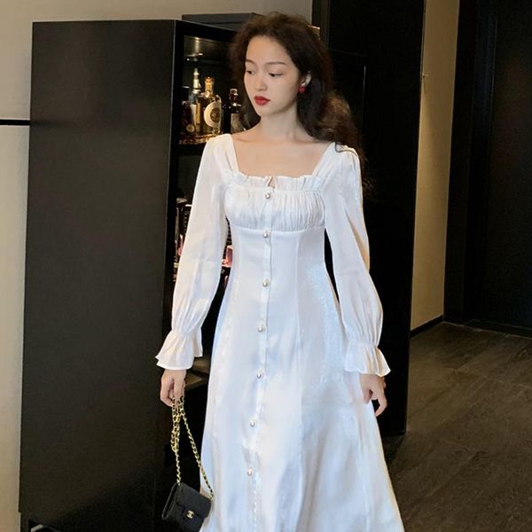 casual dresses elegant white long fairy dress vintage square collar women flare sleeve korean fall one-piece ladies wedding party, Black;gray
casual dresses elegant white long fairy dress vintage square collar women flare sleeve korean fall one-piece ladies wedding party, Black;gray