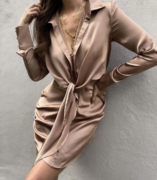 casual dresses 2021 v-neck satin dress women autumn winter long sleeve lace up mini ladies buttons party shirt vestidos, Black;gray
casual dresses 2021 v-neck satin dress women autumn winter long sleeve lace up mini ladies buttons party shirt vestidos, Black;gray