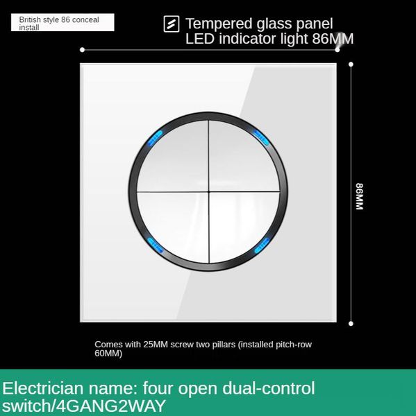 smart home control british 86 electric lighting switch outlet mirror white tempered glass panel, panel,usb outlet,glass switch,touch
smart home control british 86 electric lighting switch outlet mirror white tempered glass panel, panel,usb outlet,glass switch,touch