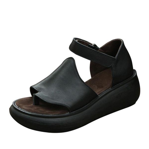 sumer sandals women genuine leather shoes wedge platform for retro casual clip foot flip flop, Black
sumer sandals women genuine leather shoes wedge platform for retro casual clip foot flip flop, Black